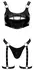 Black Level Vinil Top i Tanga Set XL, Podesive trake, Crna
