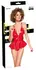 Black Level Vinil Set Crveni L - Sjajni peplum top i podesiva tanga