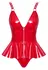 Black Level Vinil Set Crveni Top sa peplumom i podesivom tangom M