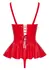 Black Level Vinil Set Crveni Top sa peplumom i podesivom tangom M