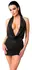 Noir Orgia Luminara halter mini haljina crna srebrna XL