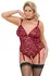 Cottelli CURVES Body Crveni 3XL - Elegantna Čipka i Velur Podvezica Dizajn