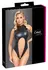Cottelli Lingerie Zip-Napred Mat Izgled Body Otvorenog Međunožja Crni L