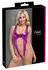 Cottelli LINGERIE Bodi Metalik Roze S/M - Sjajan High-Leg Bodysuit