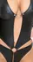 Cottelli Lingerie Bodysuit XL Dugi Rukav Mat Crna Otvoren Front