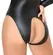 Cottelli Lingerie Bodysuit XL Dugi Rukav Mat Crna Otvoren Front