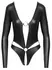 Cottelli LINGERIE Crni Mat Bodi Dugih Rukava, Otvoreni Front, S
