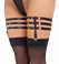 Cottelli Accessories Trostruko podesive podvezice L/XL, crni sjaj, kristali