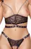 Cottelli Bondage Top Set XL - Crna Čipka i Ljubičasta, Podesiv, Sa Okovima