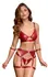 Cottelli Bondage Bra Set XL Crvena - Bez Žice, Podesiv, Sa Okovima