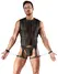 Svenjoyment Bondage Mrežasti Set 2XL sa Butnim Pojasima i Lisicama Crni
