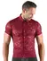 Svenjoyment Men’s Shirt XL Dark Red Floral Lace, Stretchy, Buttoned