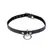 Collared Vixen Slim PU Leather Choker with Silver O-Ring, Black, Adjustable