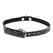 Collared Vixen Slim PU Leather Choker with Silver O-Ring, Black, Adjustable