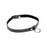 Collared Vixen Slim PU Leather Choker with Silver O-Ring, Black, Adjustable