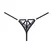 Do Not Disturb Lace Thong Adjustable Straps Black OS