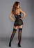 Dreamgirl Fishnet Power Mesh Garter Slip S - Strappy Gold Accents