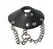Master Series Parachute Leather Restraint with Metal Spiked Chains Black