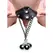 Master Series Parachute Leather Restraint with Metal Spiked Chains Black