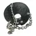 Master Series Parachute Leather Restraint with Metal Spiked Chains Black
