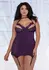 Dreamgirl Plus Size Microfiber & Mesh Garter Slip with Lace Detail
