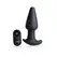 XR Brands Gyro R - Curved Vibrating Plug with Remote, Black, Silicone
