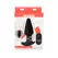 XR Brands Gyro R - Curved Vibrating Plug with Remote, Black, Silicone