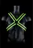 Ouch! Cross Armor Harness S/M - Glow in the Dark, Adjustable Fit