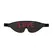 Ouch! Leather Blindfold LOVE Cutout Red-Black Design Adjustable Strap