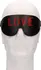 Ouch! Leather Blindfold LOVE Cutout Red-Black Design Adjustable Strap