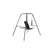 Throne Adjustable Support Sling Chair with Steel Stand, Vegan Leather, Black