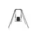 Throne Adjustable Support Sling Chair with Steel Stand, Vegan Leather, Black