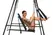 Throne Adjustable Support Sling Chair with Steel Stand, Vegan Leather, Black