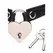 XR Brands Master Series Heart Lock PU Leather Choker Black 18.25in
