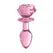 Blush Novelties Pink Rose stakleni čep srednji - borosilikatni, dekorativni