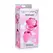 XR Brands Pink Rose stakleni intimni čep veliki - umetnički borosilikatni