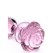 XR Brands Pink Rose stakleni intimni čep veliki - umetnički borosilikatni