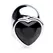 Black Heart Large Metal Plug - Weighted Aluminum, Black Finish