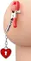 Master Series Charmed Heart Adjustable Nipple Clamps Red Metal 4in
