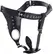 XR Brands Master Series Leather Chastity Harness with Silicone Plug, Adjustable