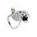 Master Series Tiger King Stainless Lockable Chastity System, Silver