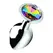 XR Brands Rainbow Prism Aluminum Plug Medium with Multicolor Gem