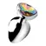 XR Brands Heart-Shaped Prism Anal Plug Large Rainbow Aluminum