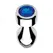 Blue Gemstone Small Aluminum Plug by XR Brands - Weighted, Silver Finish