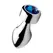 Blue Gemstone Small Aluminum Plug by XR Brands - Weighted, Silver Finish