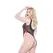 Kitten Plus Size High-Cut Lace Bodysuit with Open Design - Crna