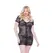 Coquette Charli Čipkana Haljina Plus Size Crna Zlatni Rajsfešlus Elegantna Mini