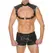 Kinksters Leather Adjustable Harness with Neck Collar, Black, Universal Size
