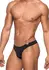 Male Power Seamless Sleek Thong L/XL Black Cotton Waistband