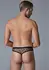 Male Power Star Motif Ultra Sheer Thong Brief L/XL - Black Mesh